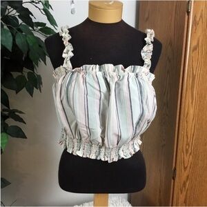 Lily Rose cropped summer top Woman’s Juniors  XL multi colored stripes